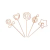 Lot 50pcs DIY Craft Wire Photo Clips Clay&Cake Accessories Memo Holders Place Card Clamp Black Gold Shiny Chrome Steel Rod 6
