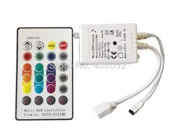 

10set/lot IR 24key Remote Sound Sensor rgb led music controller for rgb led strip