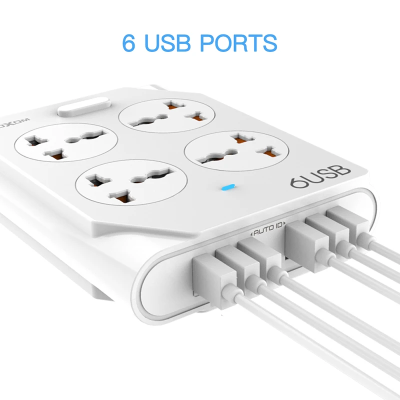 MOXOM умный дом электронный Мощность розеток удлиненный сокет с 6 портами USB + 4