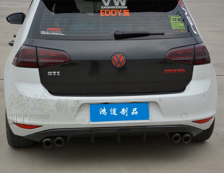 Подходит для Volkswagen Golf 7 7GTI Rline углеродного волокна задний диффузор БАМПЕР СЗАДИ губы задний спойлер