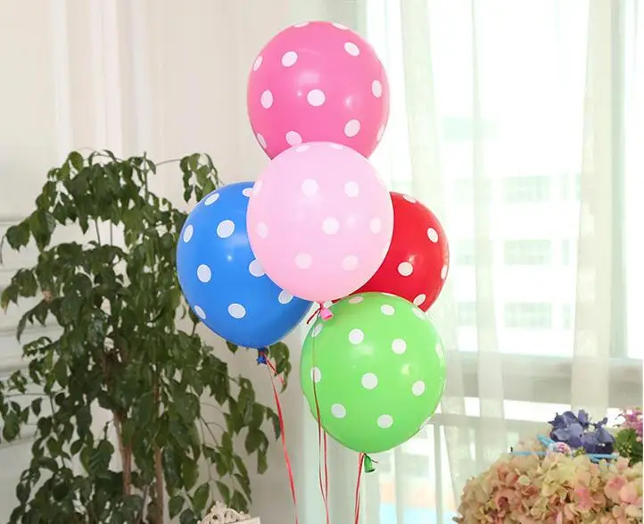 ZHEYIKE 5 шт. Balony Dot латексные шары Круглый волновой точки шар Дети День рождения