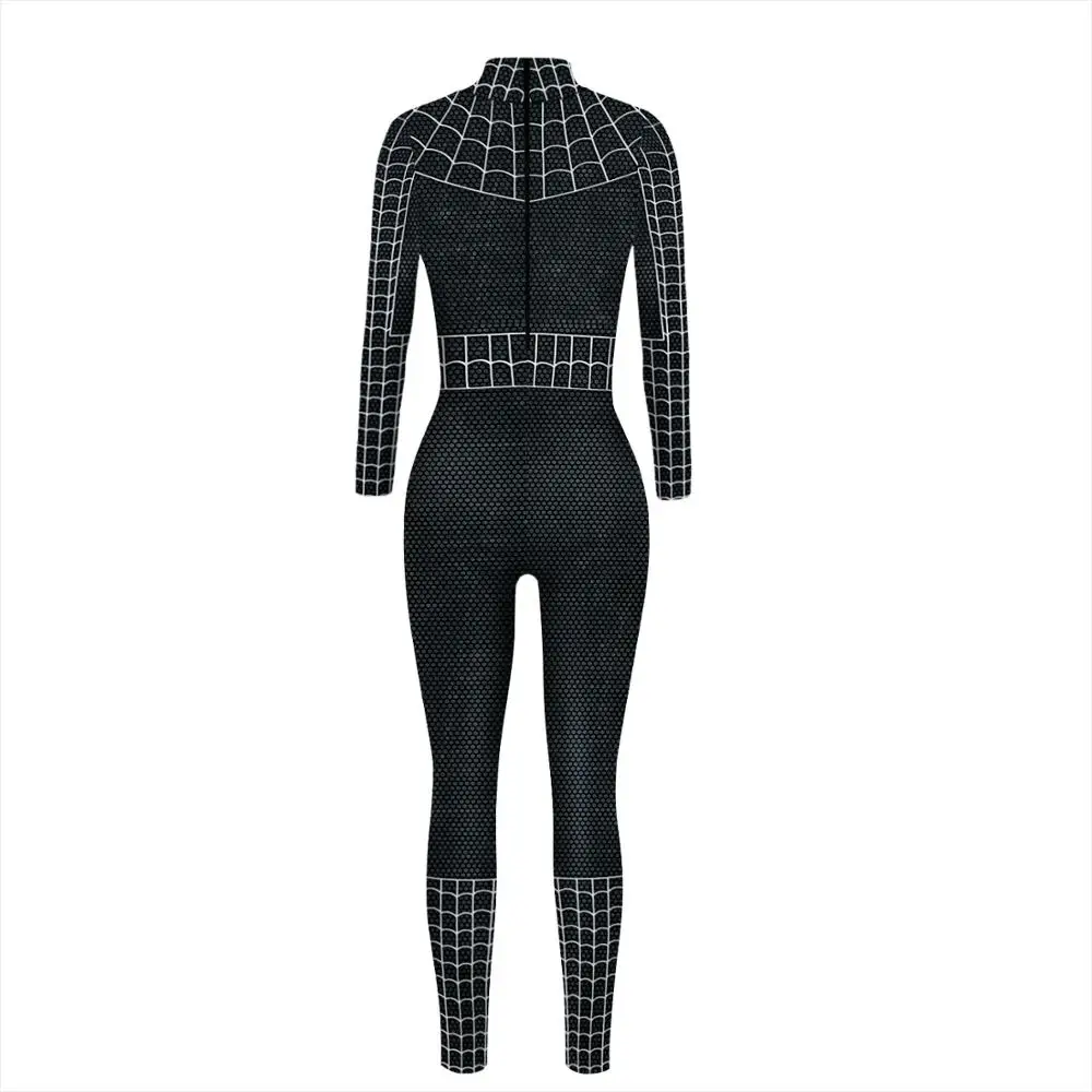 N olosllo 3D SpiderMen с принтом готический комбинезон длинным рукавом боди высоким
