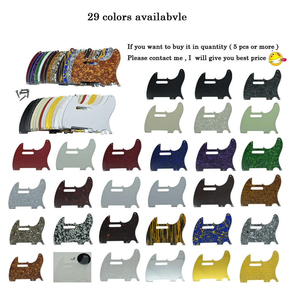 Vintage Tele Style 5 Hole Pickguard Various Colors  for Telecaster Guitar