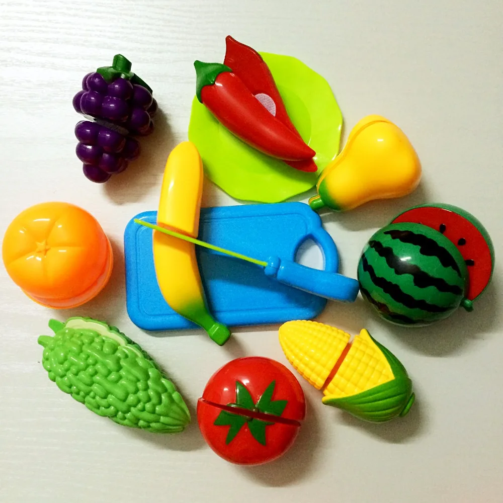 

12 pcs/Set Children Kitchen Pretend Play Toys Cutting Fruit Vegetable Food Miniature Play Do House Education Toy Gift for Kid