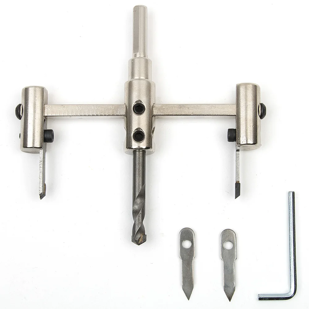 40mm-120mm/200mm/300mm Adjustable Wood Woodworking Aluminum Plate Gypsum Board Sound Lamp Core Drill Bit Hole Saw Cutter Tools 40mm-120mm/200mm/300mm Adjustable Wood Woodworking Aluminum Plate Gypsum Board Sound Lamp Core Drill Bit Hole Saw Cutter Tools
