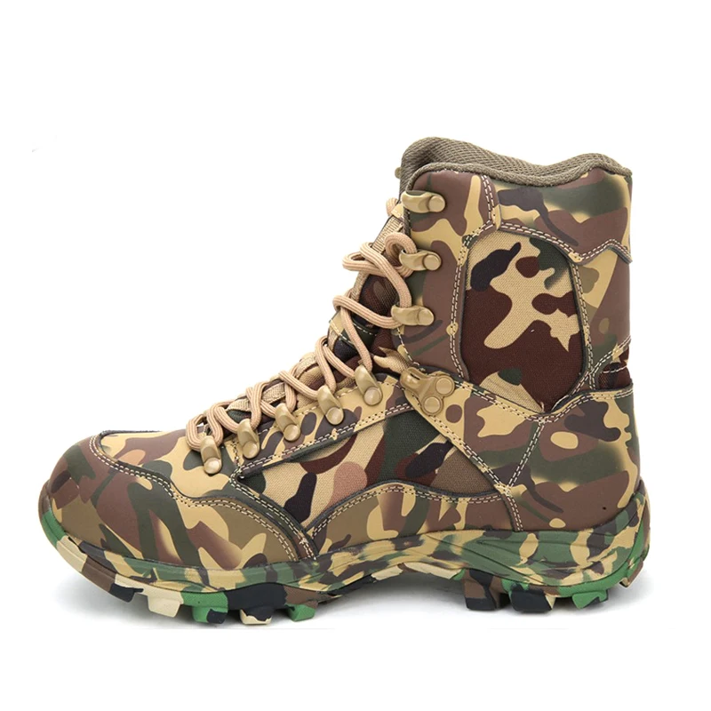 

Spring Camouflage Men's Desert Combat Tactical Boots Outdoor Climbing Jungle Hunting Leather Waterproof Breathable Ankle Shoes