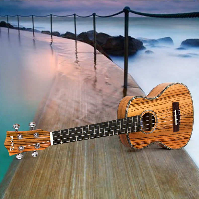 Kmise путешествия Гавайские гитары укулеле тенор тонкий корпус Ukelele комплект zebravwood 26 дюймов 18 Лада Uke 4 струны Гавайские гитары с Gig Bag