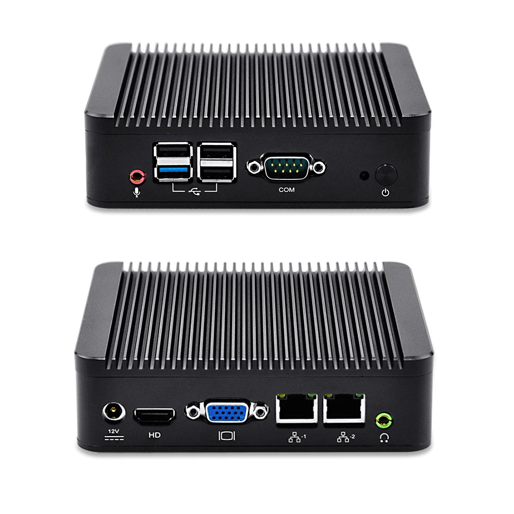 Mini ITX Thin Client Dual Lan 2GB Memory Baytrail Quad Core J1900 HD Graphics 128GB SSD Storage Desktop PC Support Windows Linux