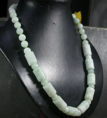 

FREE SHIPPING>>>@@ > 0158 Natural A JADE Jadeite Bead Necklace Coin