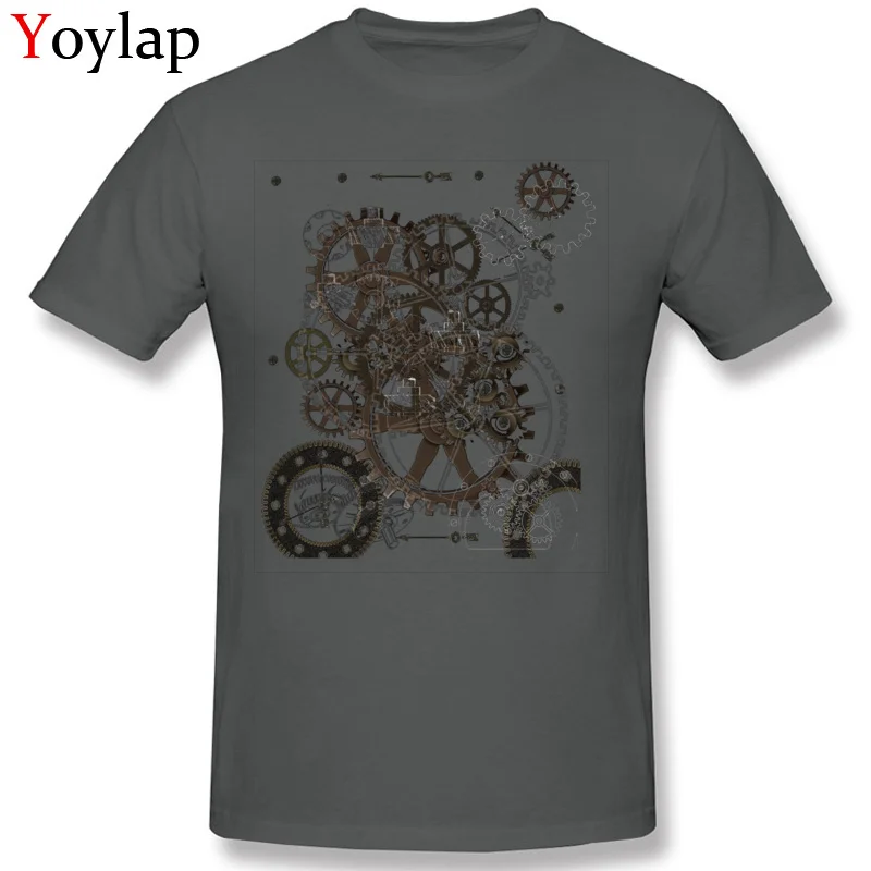 Prevalent Group T-Shirt O Neck 100% Cotton Steampunk Clockwork Male Tops Shirt Short Sleeve Summer/Fall Group Tee Shirt carbon