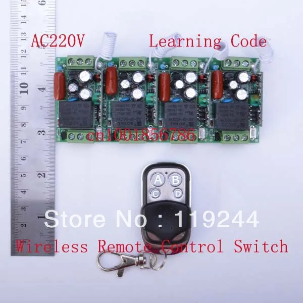 

Hot!220V 1CH 10A 315Mhz/433Mhz Learning Code RF Wireless Remote Control Power Switch System M4/T4/L4 output state is adjusted