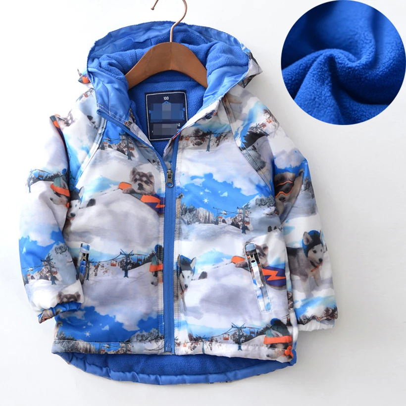 ФОТО  Jackets For Baby Boys Children Cartoon Dogs Printed Zipper Coats Windbreaker Hooded Autumn Coats Kinderk leding Meisjes 