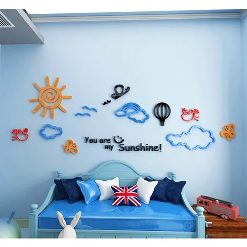 

The little sun 3D Acrylic three-dimensional wall stickers Kids Room kindergarten living room decoration Wall Stickers