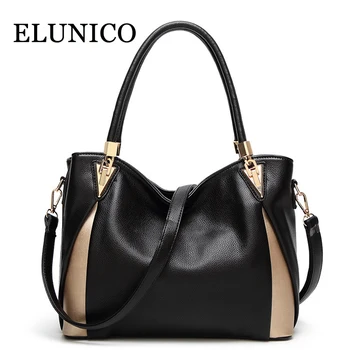 

ELUNICO 2020 Spring European Fashion Women's Tote Bag Ladies Portable Shoulder Bags For Women Messenger Bag PU Leather Handbags