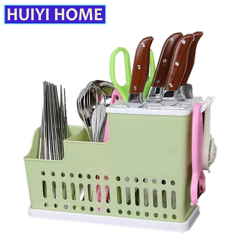 السكاكين تخزين الرف البلاستيك ملعقة شوكة سكين رفوف متعددة الوظائف أدوات مطبخ صندوق تخزين المنزل حامل للسكاكين EGN180