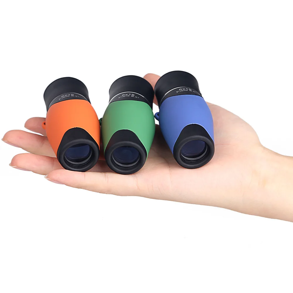 BIJIA 6x18 Portable Pocket Mini Monocular Telescope Educational Science Toys Spyglass for Kids Boys Girls 3 colors