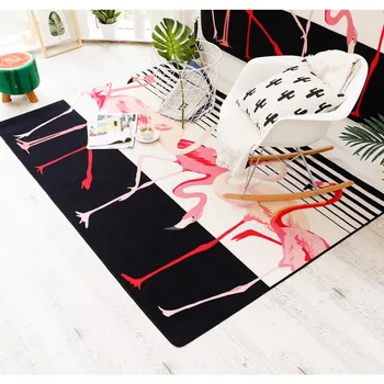 

European Style Flamingo Large Carpet Living Room Bedroom Sofa Table Rectangular Mat