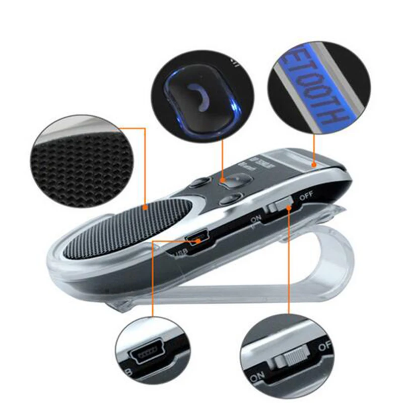 Gakaki LCD Bluetooth Car Kit Hands Free Adapter AUX Receiver Solar Power Handsfree Speakerphone For Cigarette Lighter Usb