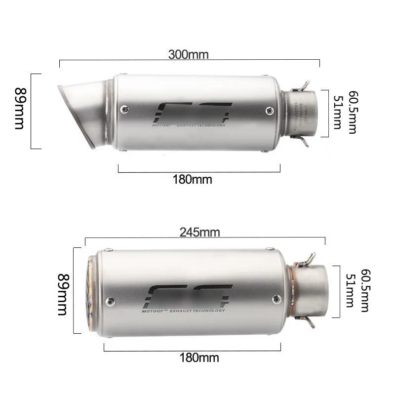 Универсальный 51 60,5 мм глушитель выхлопной трубы мотоцикла из нержавеющей стали хвост Escape со съемным дБ убийца для YZF-R3 YZF-R6 Z900
