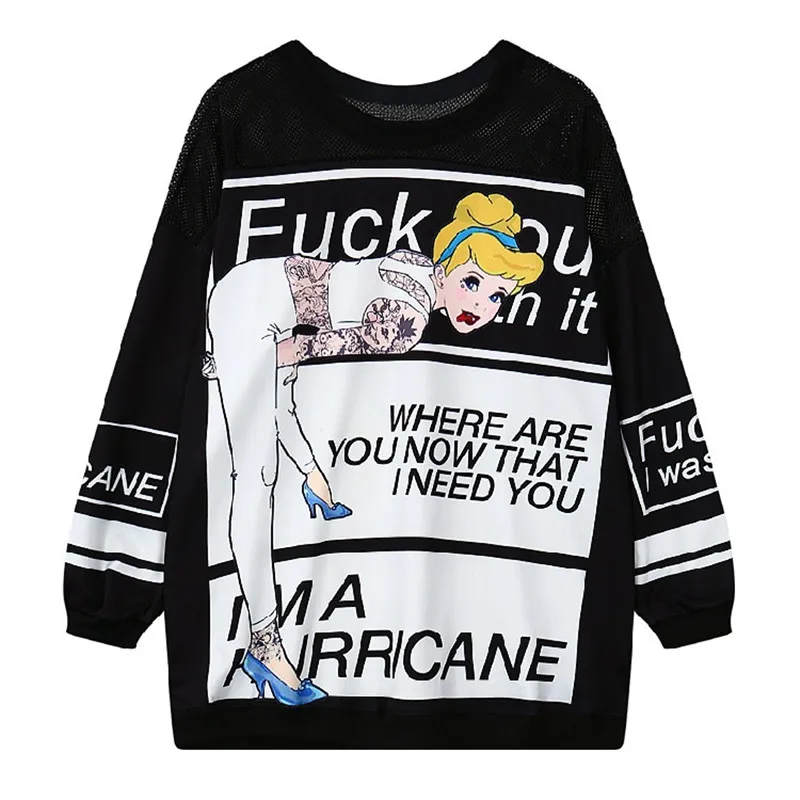 

Hiawatha Grid Patchwork Sweatshirt Spring Autumn Harajuku Style Girl Printed Loose Hoodies Fashion Hollow Out Sweatshirts WY0726