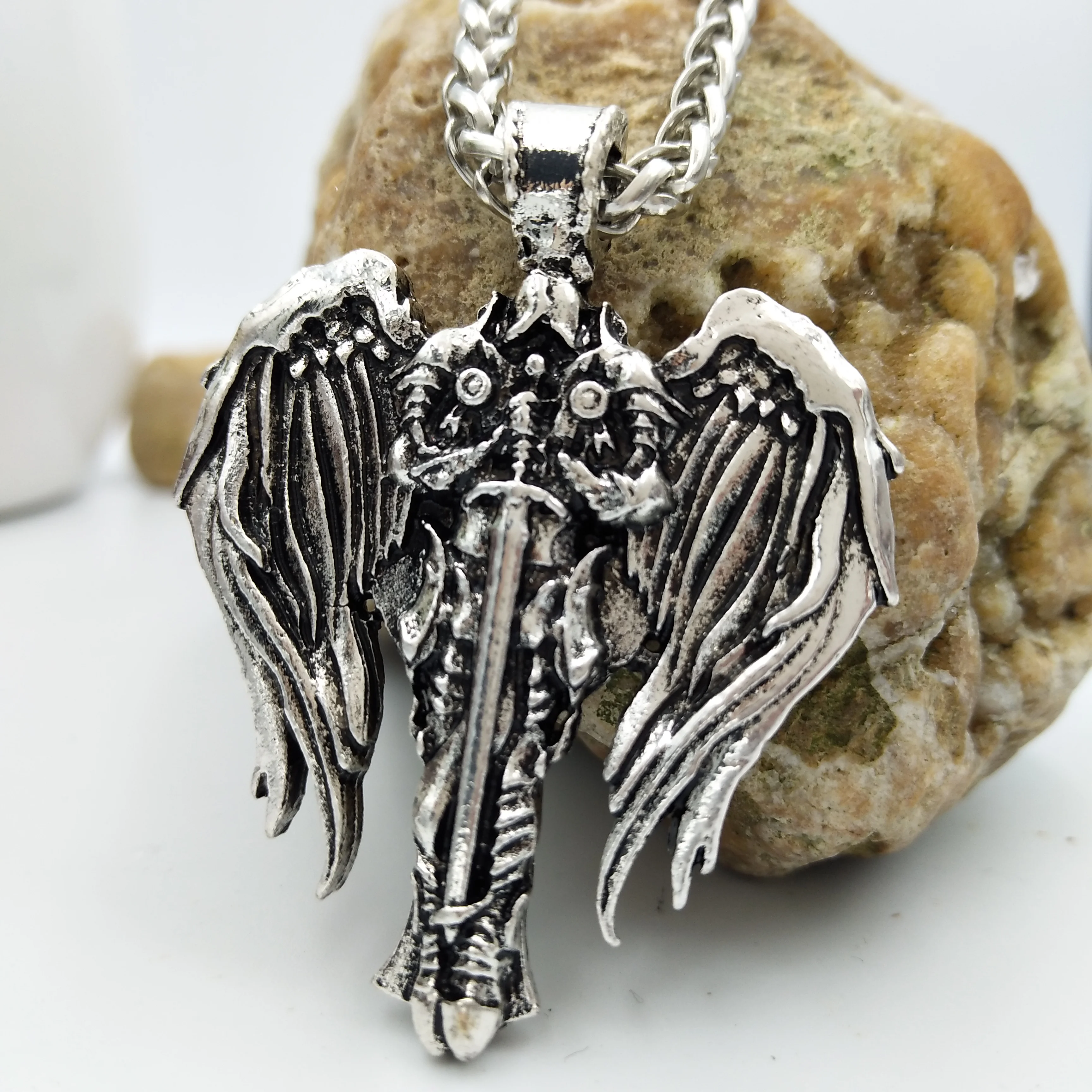

Viking Odin Wing Pendants Celt Cross Men Necklace Irish Cross With Angel Wings Pendant Diablo Archangel Protect Talisman Jewelry