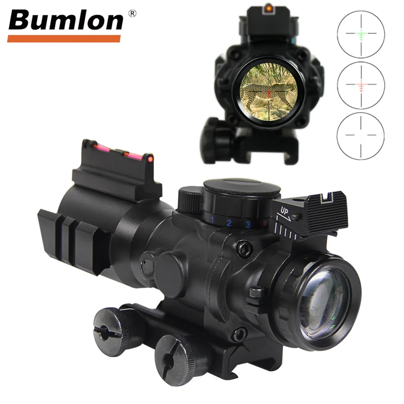 4x32 Acog Riflescope 20mm Dovetail Reflex Optics Scope Tactical Sight For Hunting Gun Rifle Airsoft Sniper Magnifier HT6-0055