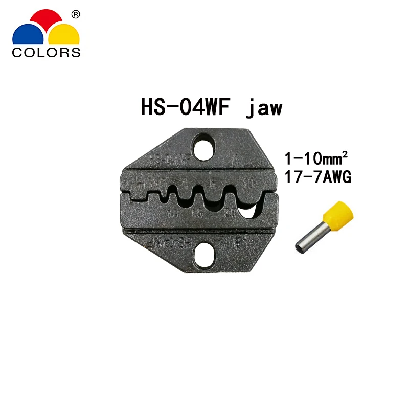 Обжимные клещи для Щековой 230 мм плоскогубцы большинства типов изоляции HS-25J HS-30J HS-40J HS-03C высокой твердостью специальные челюсти инструменты - Цвет: HS-04WF jaw