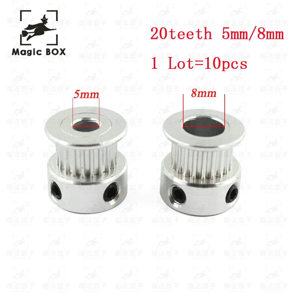 3D Printer Parts Accessory 10pcs/lot GT2 20teeth 20 teeth Bore 5mm/8mm Timing Alumium Pulley fit for GT2-6mm Open Timing Belt 3D Printer Parts Accessory 10pcs/lot GT2 20teeth 20 teeth Bore 5mm/8mm Timing Alumium Pulley fit for GT2-6mm Open Timing Belt