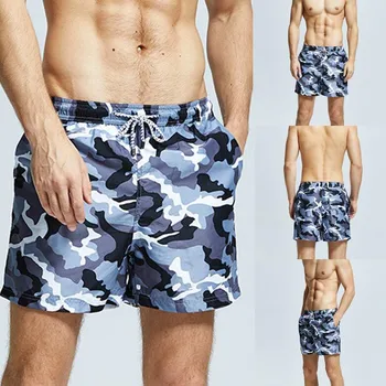 

Men Beach Swimwear Camouflage Swimming Pants For Men Polyester Quick Dry Beach Surfing Running Swimming Shorts W330