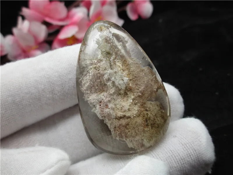 Натуральный белый Phantom Quartz капли воды камень призрак минерал сад кристалл Chorite