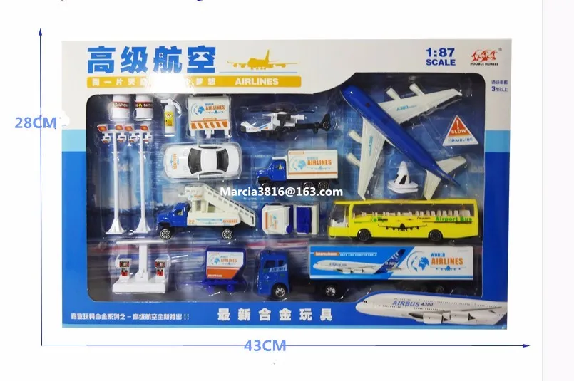 36 шт./1: 87 Модель поезда хо масштаб миниатюры сплав модель самолета реквизит A380 авиалайнер аэропорта Транспортный комплект