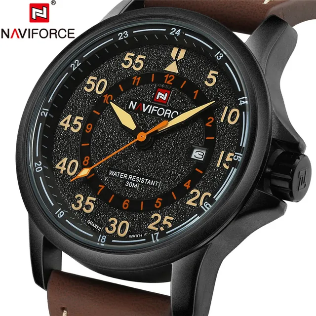 Relogio NAVIFORCE Men Watch Sport Mens Watches Top Brand Luxury Rome Army Business Date Leather Band Quartz Male Clock Military
