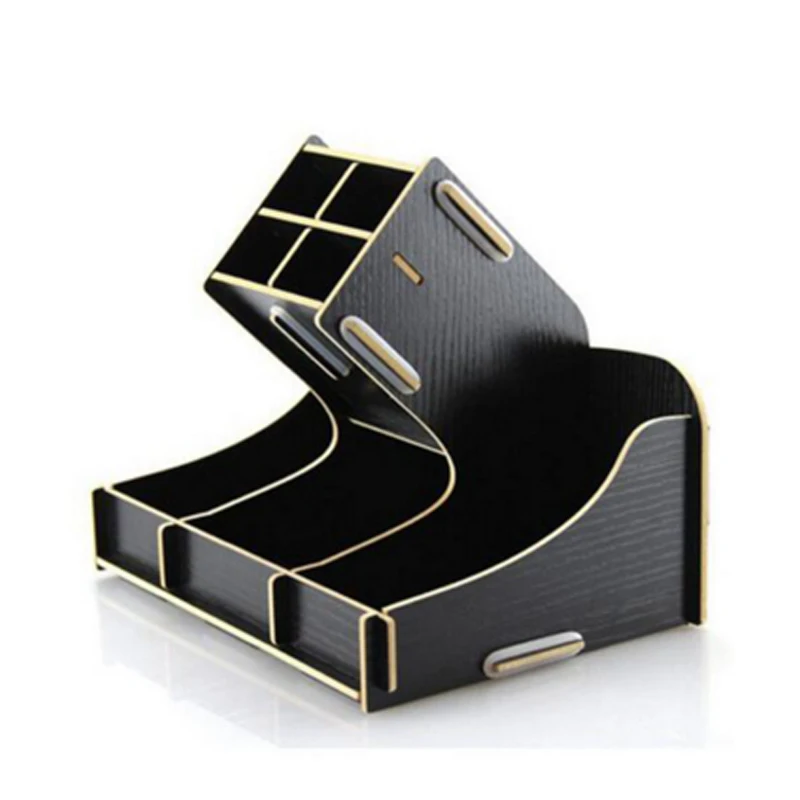 Kawaii Multifunction Wood DIY Pen Holder Pens stand Pencil Holders for Desk Large 2017New Office