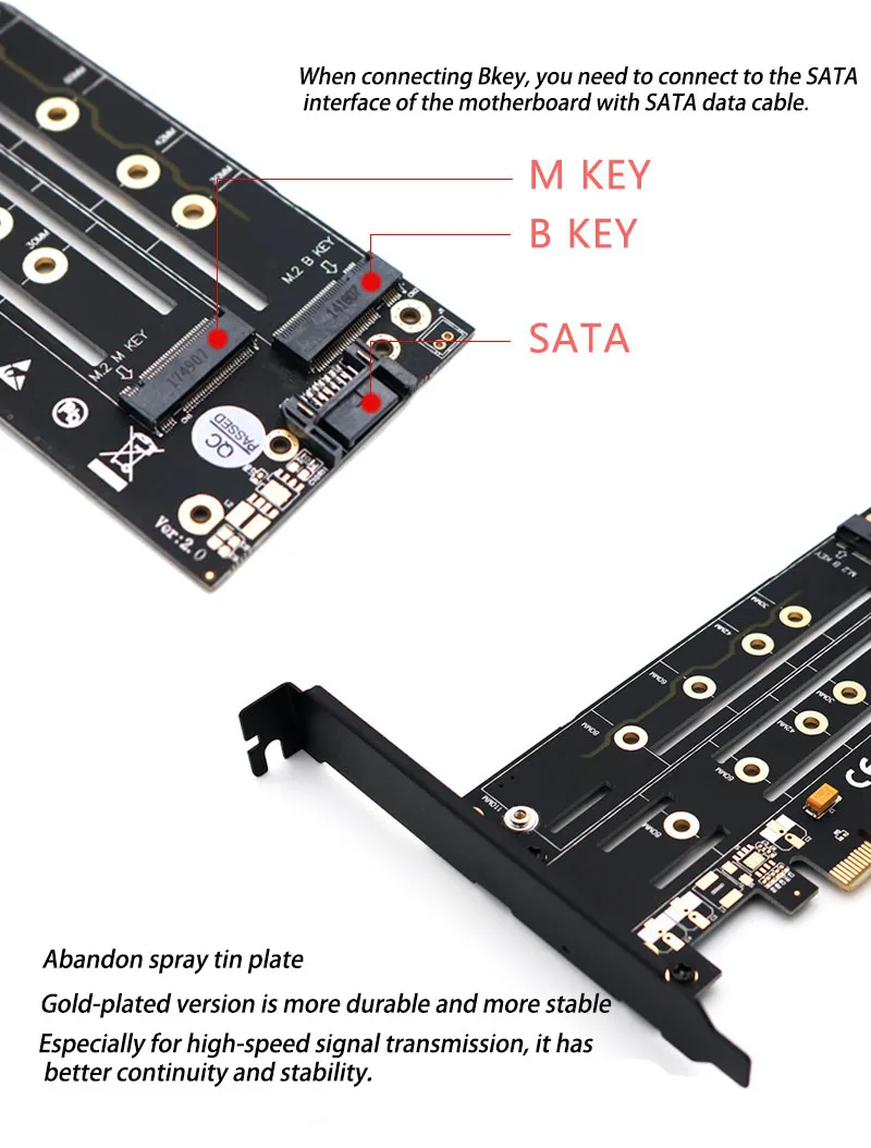 NGFF M2 SSD к PCI Express 4X SATA3 riser card адаптер PCIe M ключ B ключ двойной интерфейс карты для diy рабочего