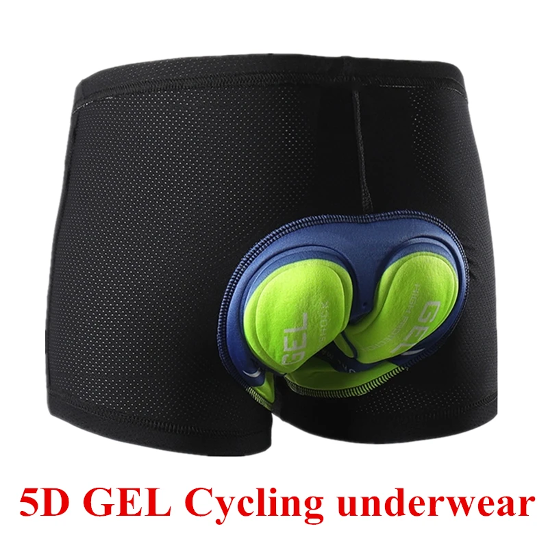 

ARSUXEO Men's Cycling Underwear Bicycle Mountain MTB Shorts Riding bike 5D gel underwear Soft Pad Unisex Bicycle Tights Shorts