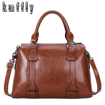 

Women bag Oil wax Women's Leather Handbags Luxury Lady Hand Bags Bolsas Femininas Sac A Main Brown Black Women's Crossbody bags