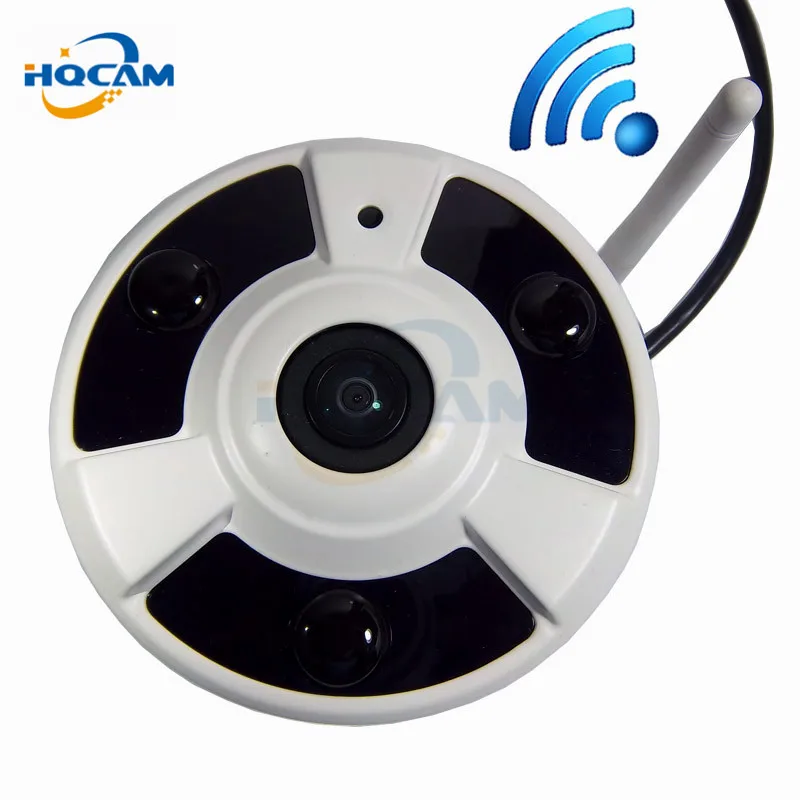 HQCAM 1080P Внутренняя 180 градусов Рыбий глаз панорамная Ip камера 3 шт. IR LED сплит экран