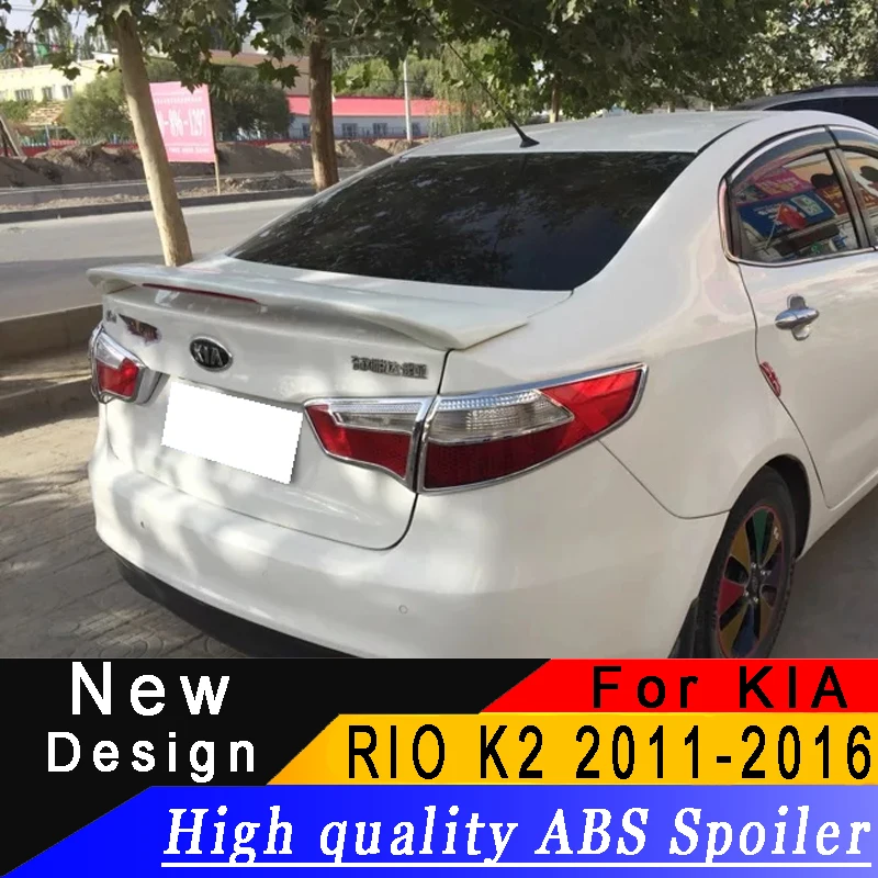 Для Kia RIO K2 2011 до Крючки из высококачественного АБС-пластика с тормозной светильник задний машинный спойлер грунт или DIY любой цвет для KIA