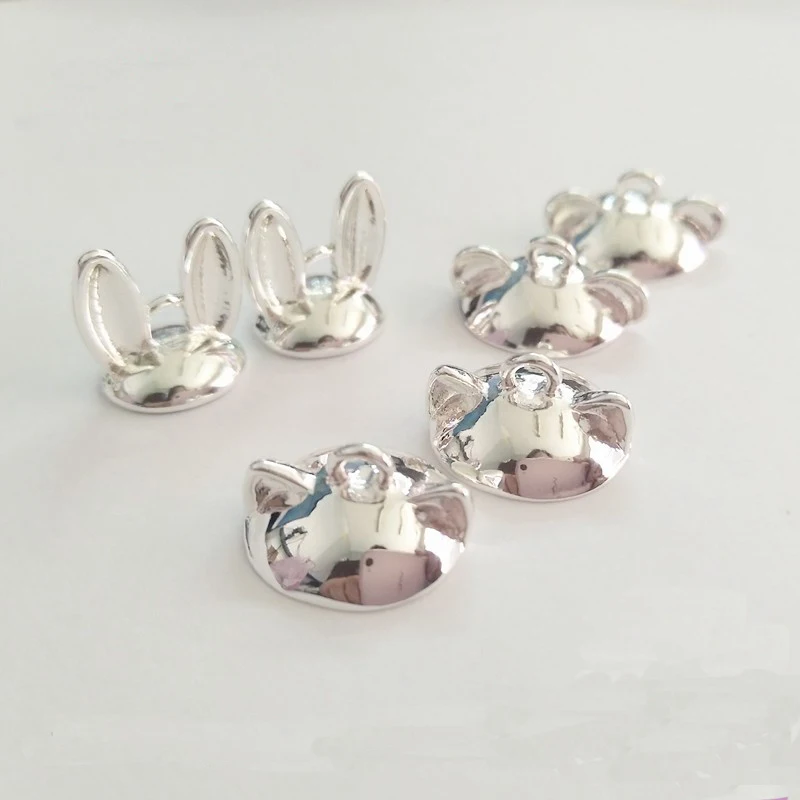 

5pcs /lot Rabbit ears cat ears beads caps pendant buckle can be used with 14-15mm Pendant three-dimensional ball DIY jewelry