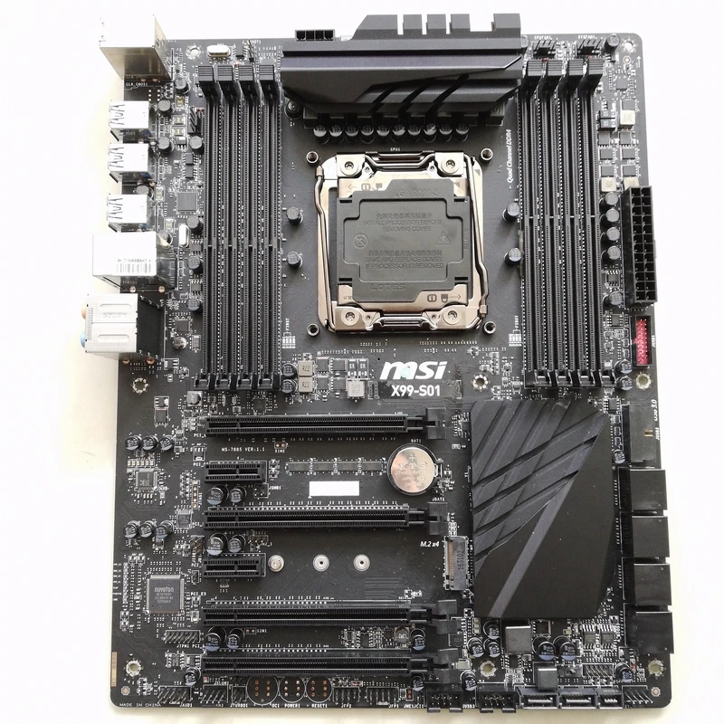 Десктопная материнская плата для MSI X99 S01 DDR4 LGA 2011 V3 128 ГБ процессора I7 USB2.0 USB3.0 USB3.1