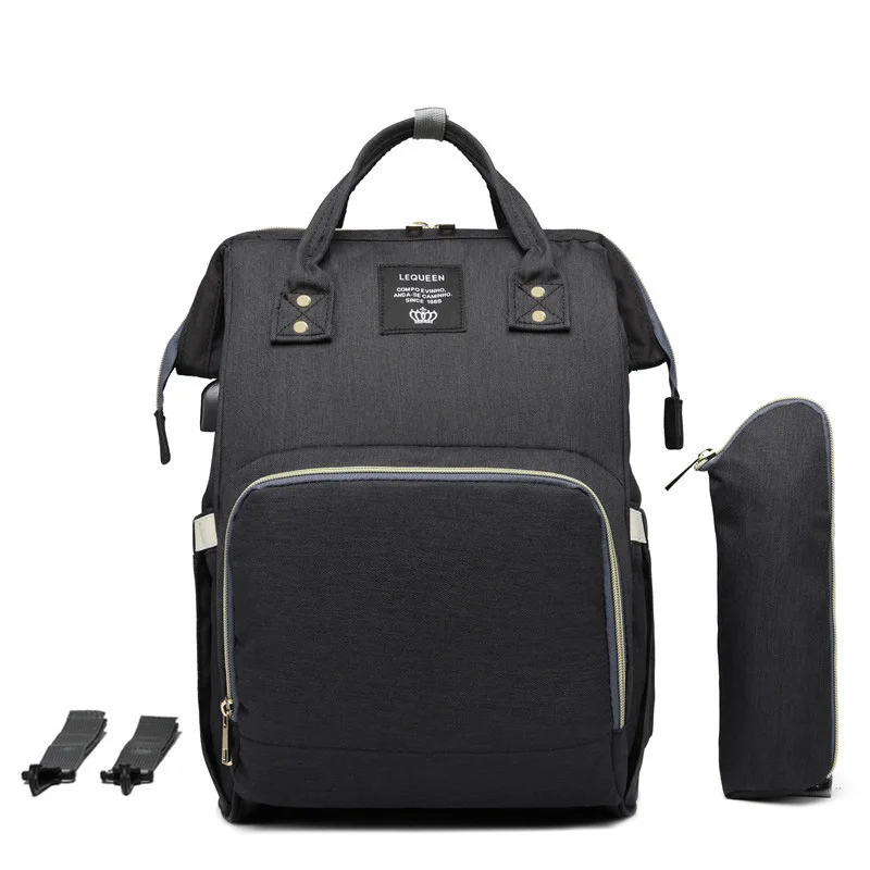 USB Водонепроницаемая сумка для подгузников, рюкзак для мамы, дорожная сумка, большая емкость, сумка для пеленки для ухода, с застежкой-молнией - Цвет: 3