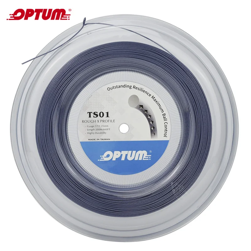 OPTUM الخام X الشخصي تنس مضرب سلاسل البوليستر Alu الطاقة الخام 125 200 m/بكرة