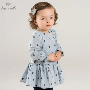 

DBM8194 dave bella autumn infant baby girl's fashion print dress kids birthday party dress toddler children lovely clothes