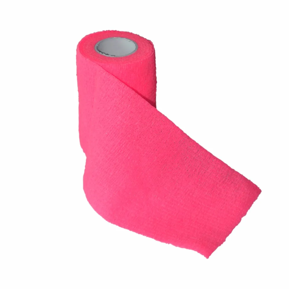 

24Pcs/Lot 7.5cm*5m Self Adhesive Sports Tape Security CE/FDA Certification Waterproof Bandage Pink Color For Injured People