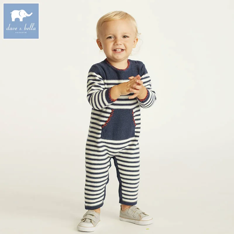 

DB5397 dave bella autumn new born baby boys knitted sweater romper infant clothes kids fashion cute romper children 1 piece