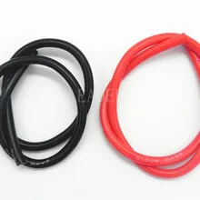 1 метр черный+ 1 метр Красный 8AWG/10AWG высокая температура мягкий силиконовый кабель силикагелевый провод теплостойкий луженый медный кабель питания