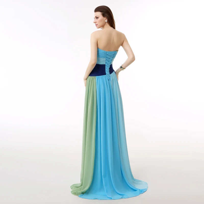 Colorful Rainbow Evening Dresses Long 2018 A Line Sweetheart Crystals Chiffon Formal Evening Gown Plus Size Backless Prom Dress Colorful Rainbow Evening Dresses Long 2018 A Line Sweetheart Crystals Chiffon Formal Evening Gown Plus Size Backless Prom Dress