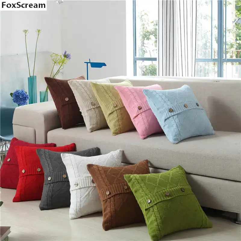 Vintage Decorative Pillows Case Pillow Cover Knitted Cushion Cover