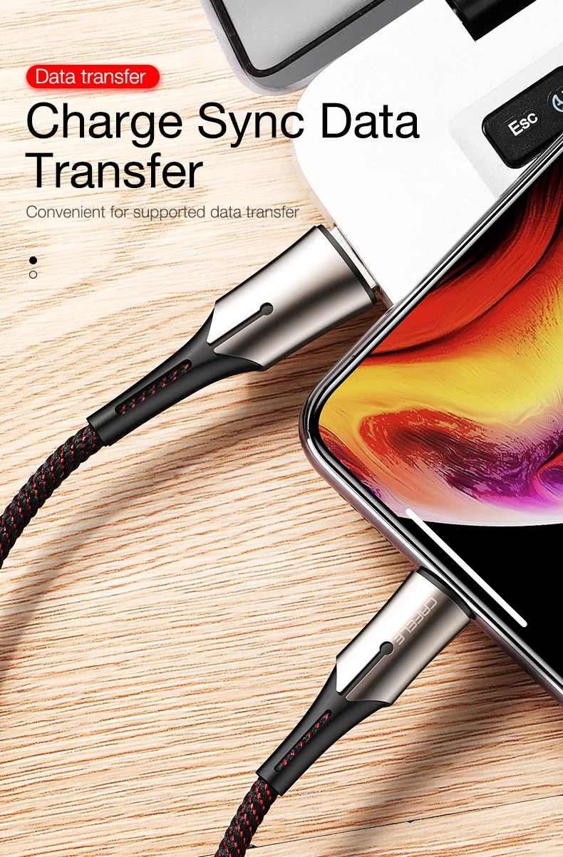 CAFELE USB кабель для iPhone X Xs Max Xr 5 8 7 6 6s Plus зарядное устройство 2.0A кабели быстрой зарядки для IOS 11 кабель Lightning 1,2 м 1,8 м