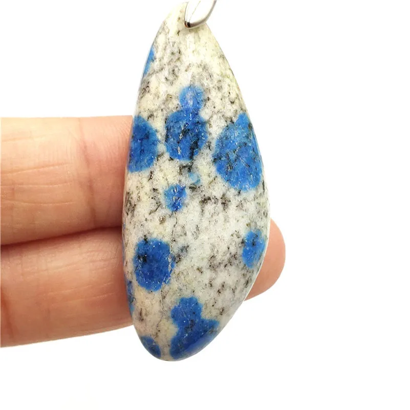 

Natural K2 Blue Pendant Stone Women Party Anniversary 47x20x9mm Crystal Healing AAAAA Fashion Necklace Pendant Jewelry